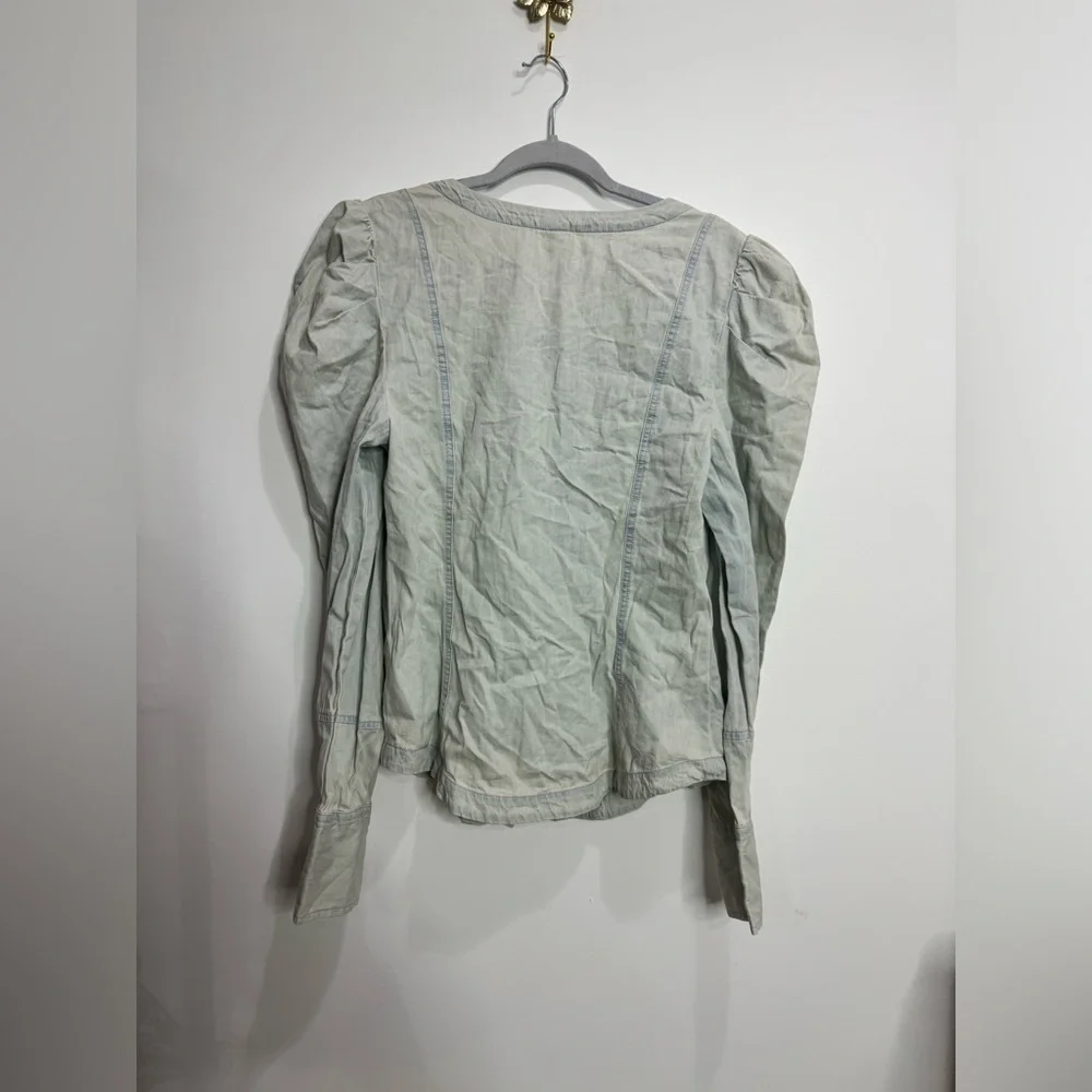 Free People Laced Up Denim Top sz XS and L - Picture 9 of 10